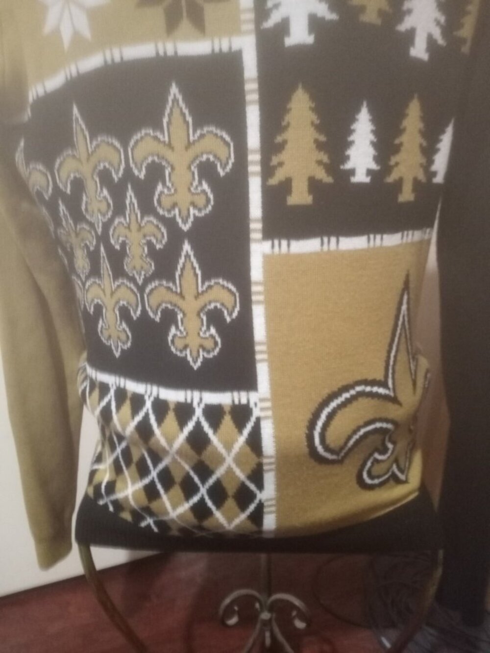 Team Apparal NFL New Orleans Saints Busy Block Ugly Sweater Men's Size Large L - Picture 5 of 13